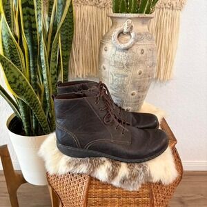 Clarks Fianna Holly Brown leather lace up boots Size US 9